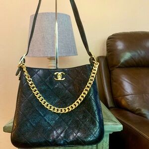 Black Leather Shoulder Bag